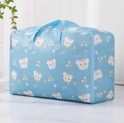 新款收納袋（藍底熊）（大號58*38*22cm（夏季空調被））