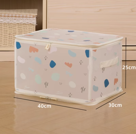 熱賣收納盒有蓋拉鍊卡通整理儲物盒（【30L】雨後）
