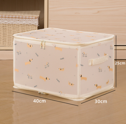 熱賣收納盒有蓋拉鍊卡通整理儲物盒（【30L】小汪）