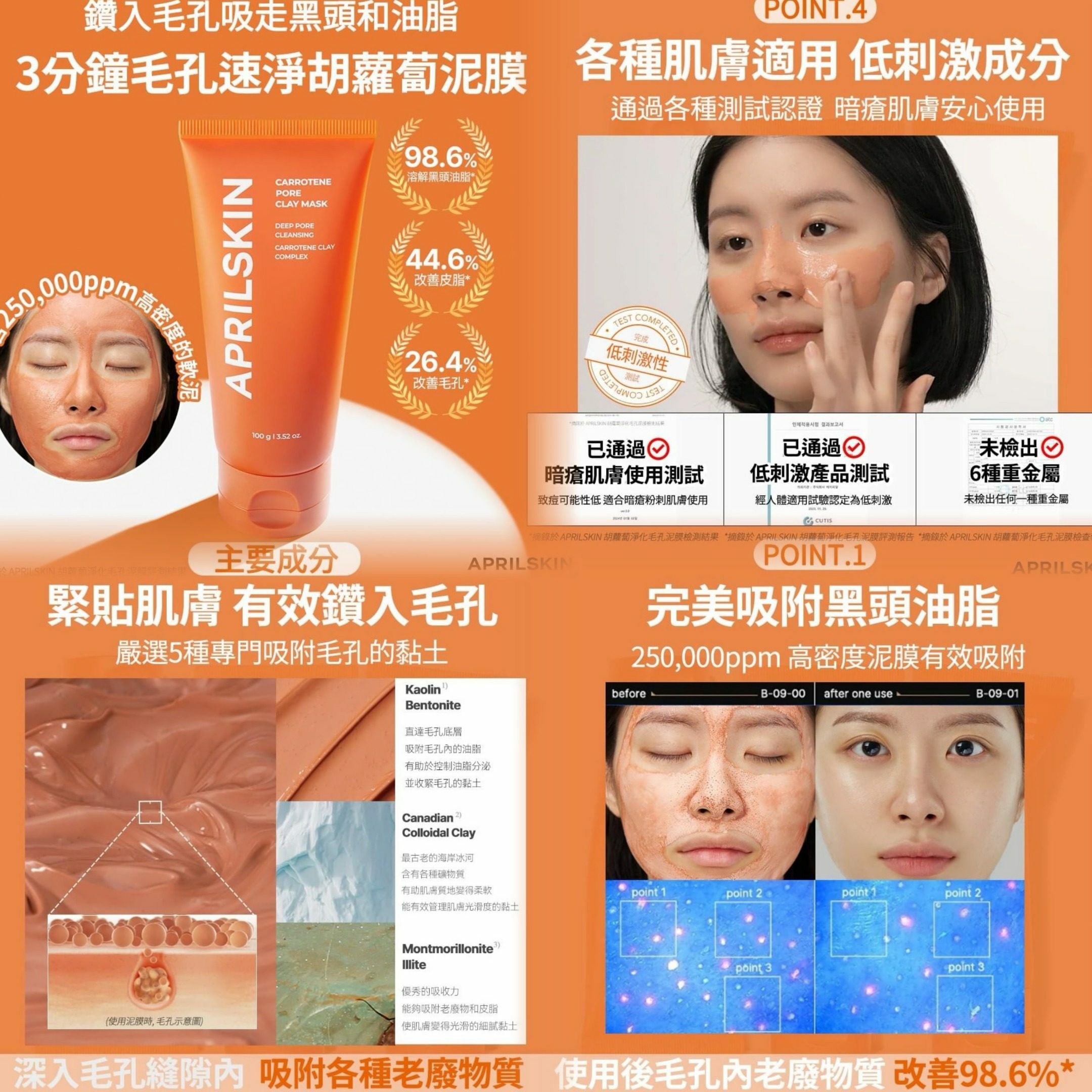 APRILSKIN🥕胡蘿蔔淨化毛孔泥膜🥕100G