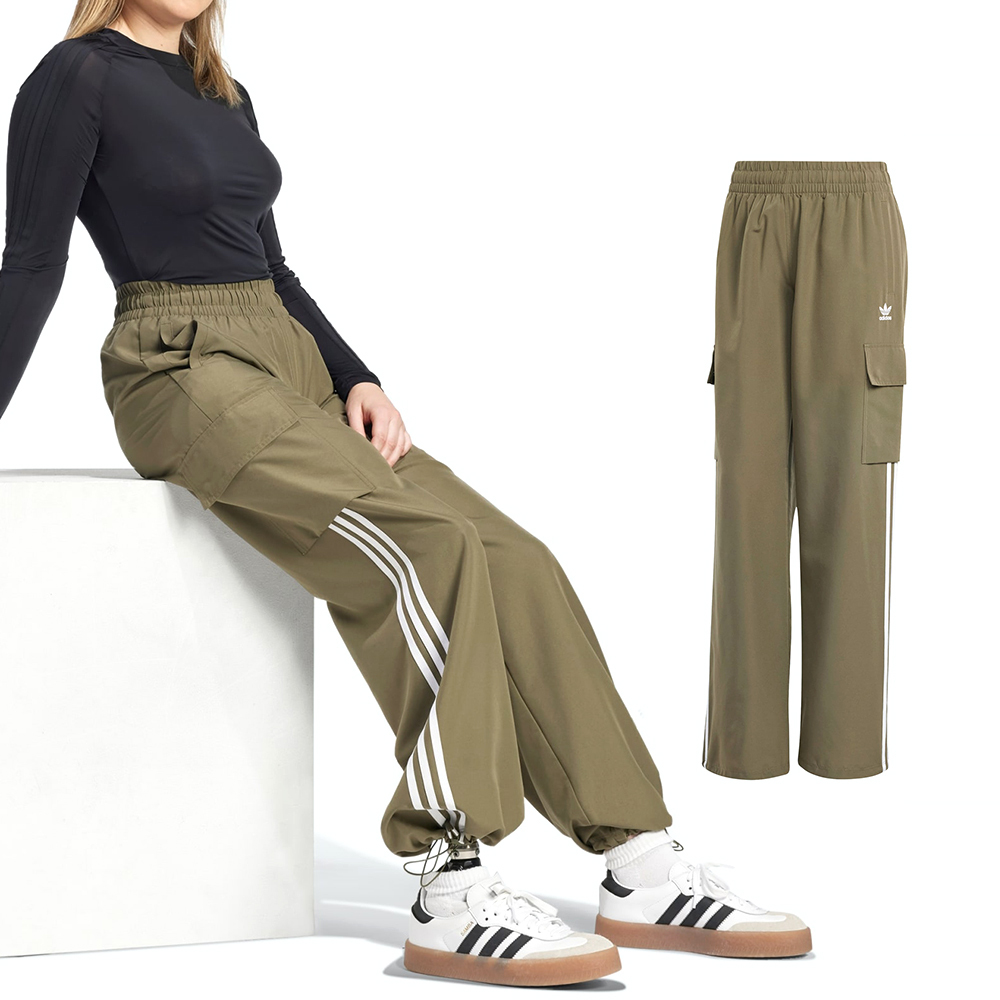 Adidas 3S Cargo Pants 女款 綠色 工裝 運動 休閒 寬鬆 三葉草 工裝褲 長褲 IX5964