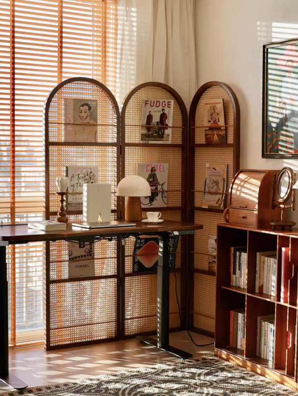 納一家 藤編屏風