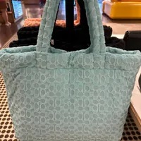 [S] COACH CT764 SIGNATURE TERRY CLTH TOTE,SV/FADED BLUE, 196395369980 (SCO877)