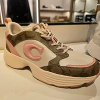[S] COACH C275 SIGNATURE TECH RUNNER,KHAKI/LIGHT PINK, CI071-UEW [FINAL SALE] (SCO878)