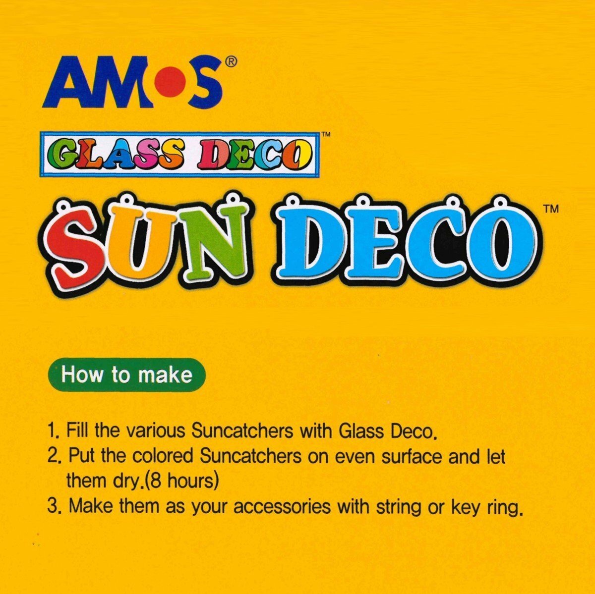 AMOS - 韓國 AMOS 繪畫玻璃彩連掛飾膠牌, 恐龍 10.5毫升 x 10色 (大盒套裝) #SD10P10-D《香港行貨》- 1 套