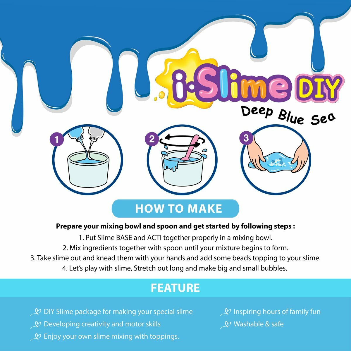 AMOS - 韓國 AMOS 鬼口水DIY套裝, 夜光系列 #IS120P2-GD《香港行貨》- 1 套