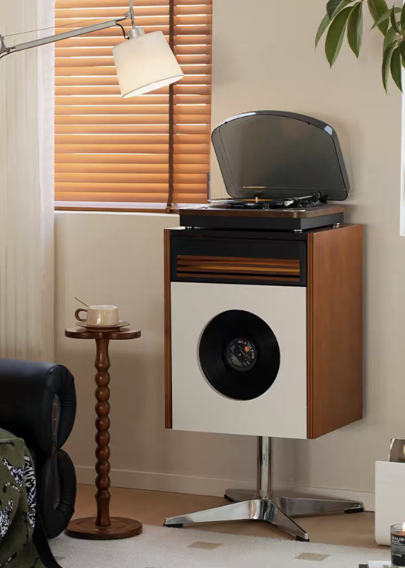 森下林間 實木復古唱片機收納櫃