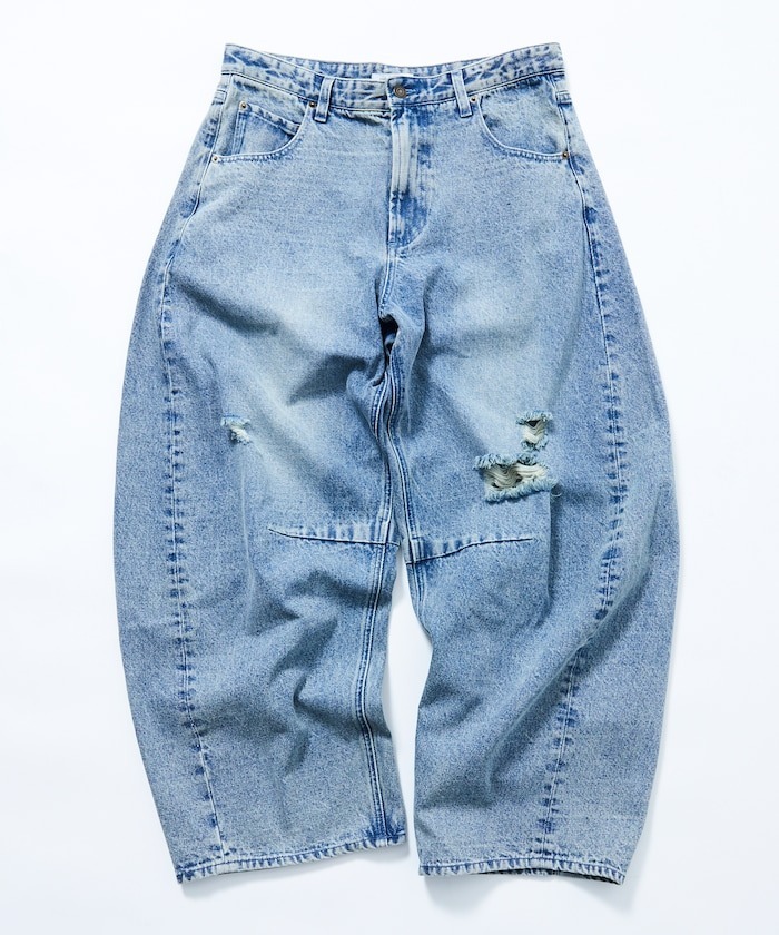 『代購+現貨商品』2024AW FREAK'S STORE 寬板 仿舊 拓腿 弧形 破壞 彎刀 牛仔褲 3色 現貨 1043248901150