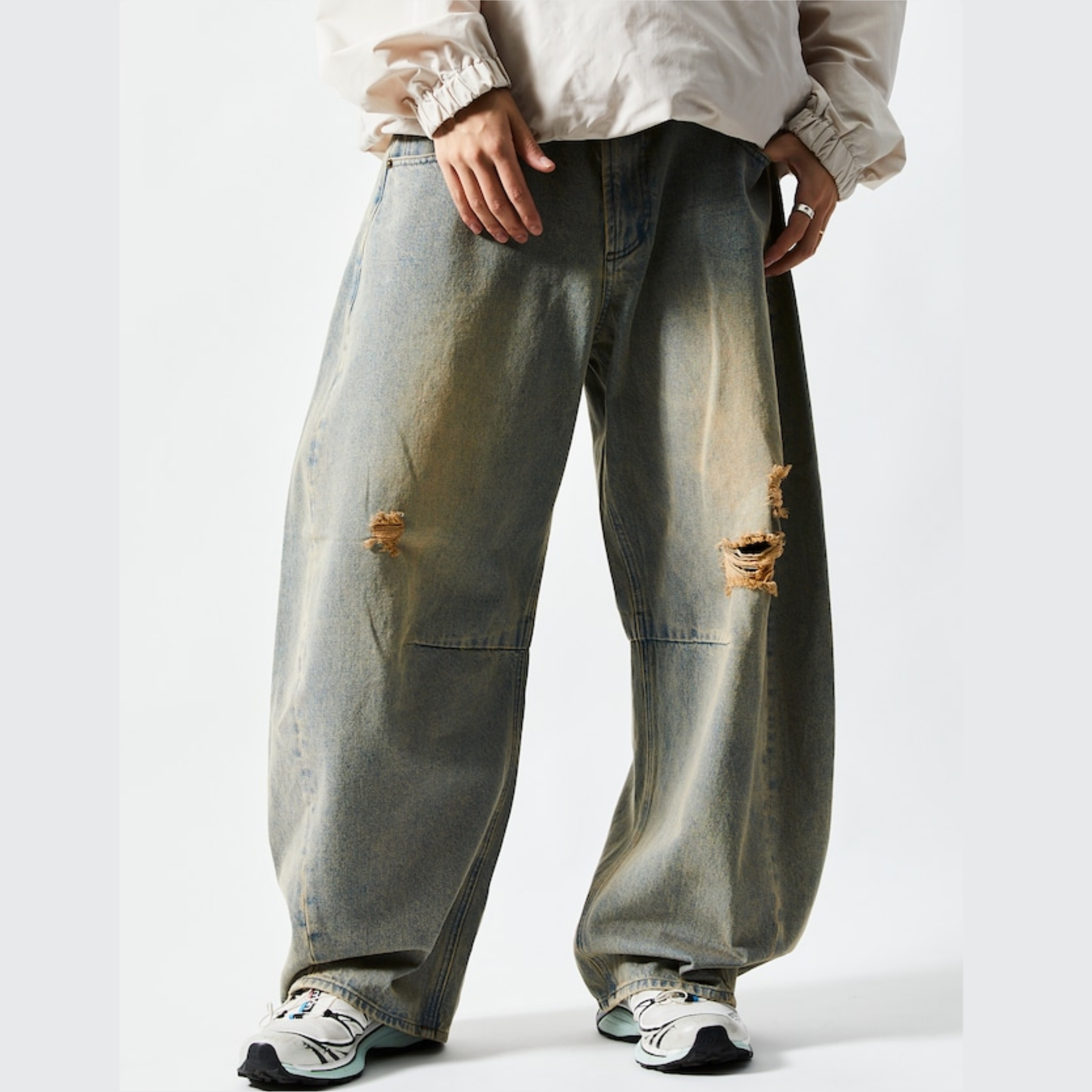 『代購+現貨商品』2024AW FREAK'S STORE 寬板 仿舊 拓腿 弧形 破壞 彎刀 牛仔褲 3色 現貨 1043248901150