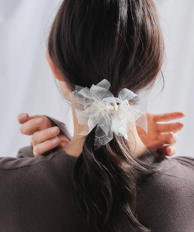 網紗金線髮圈插