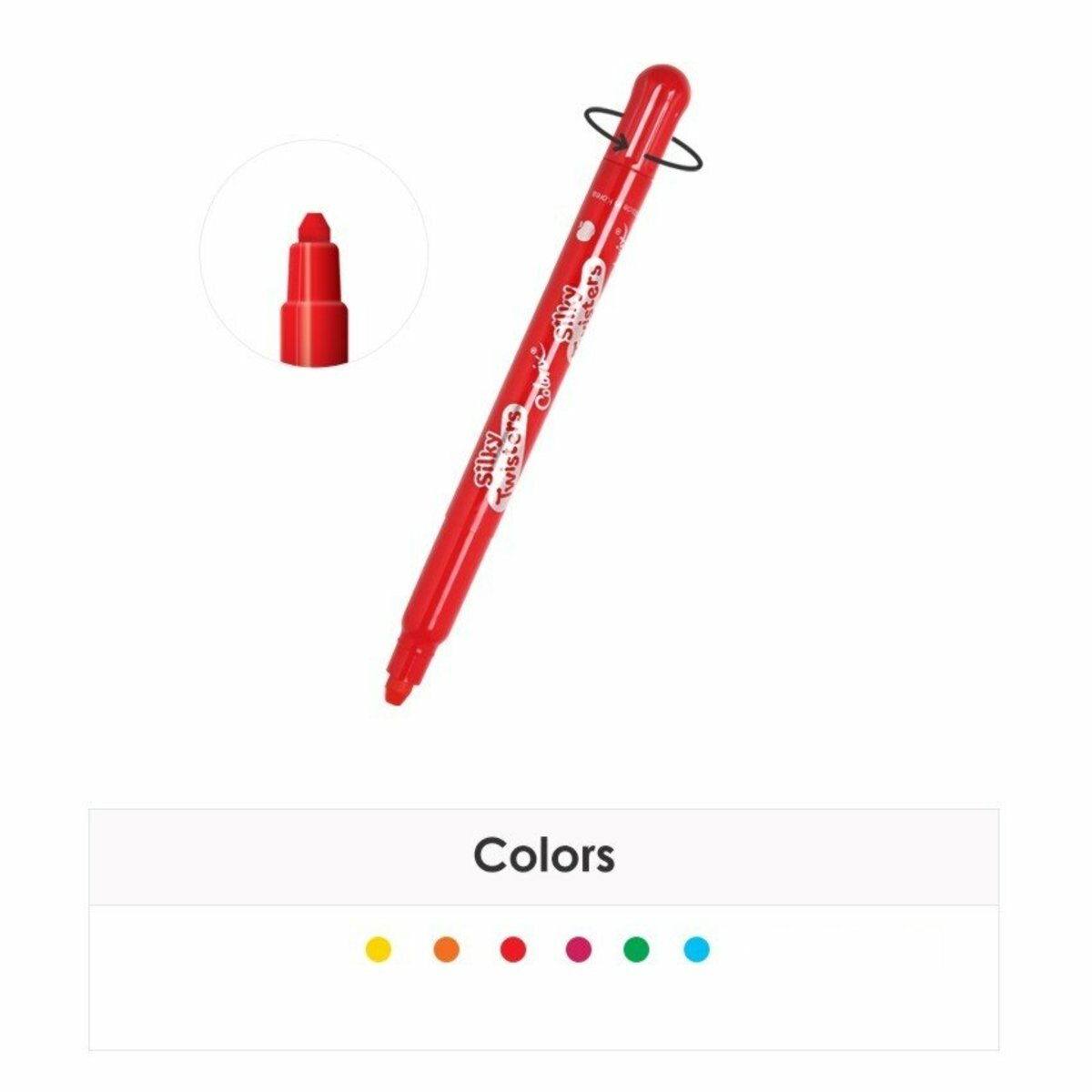 AMOS - 韓國 AMOS Colorix® 旋轉3合1水彩粉彩蠟筆(連手指套), 6色套裝 #CST6-1《香港行貨》- 1 套