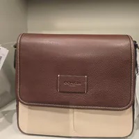 [S] COACH CR333 SPRINT MAP BAG CANVAS LEATHER,NATURAL MULTI, 196395309559 (SCO890)