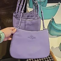 [S] COACH CP101 SM LEATHER PNLP TNL HW,SV/LIGHT VIOLET, 196395288212 (SCO892)