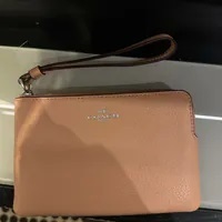 [S] COACH CP483 PEBBLED LEATHER CORNER ZIP,SV/FADED BLUSH, 196395414024 (SCO893)