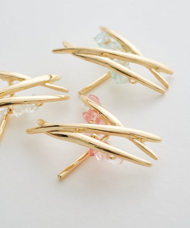 天然石金屬髮圈插