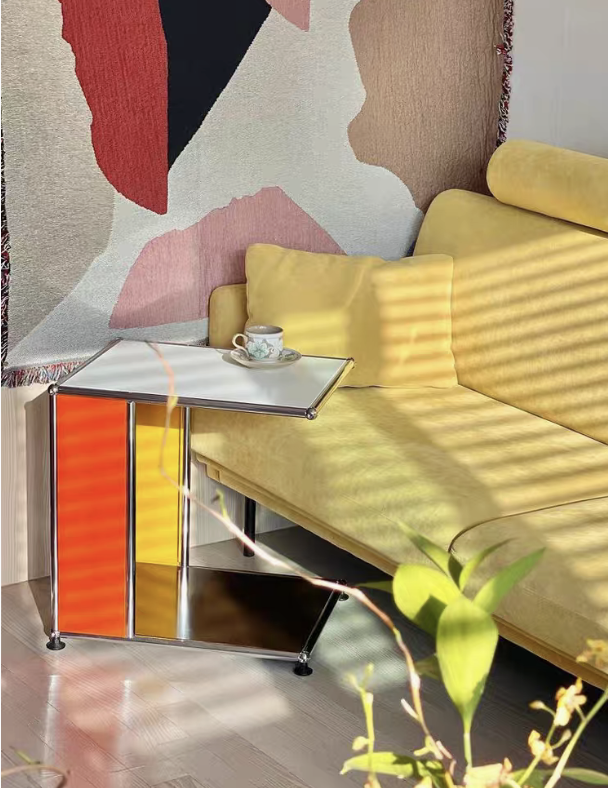 哈勒睿思 小推車拼色創意可移動角几