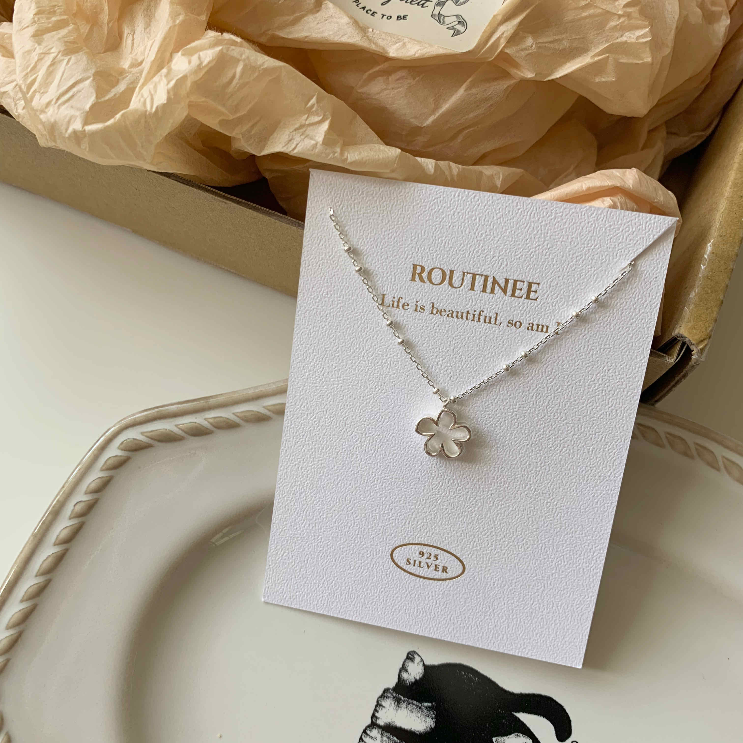 🇰🇷925 silver 卡哇伊小花項鍊