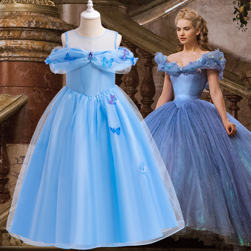 萬聖節 灰姑娘立體蝴蝶結蓬袖禮服 100-150cm D1232