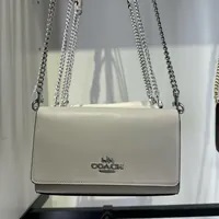 [S] COACH CP034 SMALL FLAP CROSSBODY BAG,SV/CHALK, 196395288083 (SCO909)