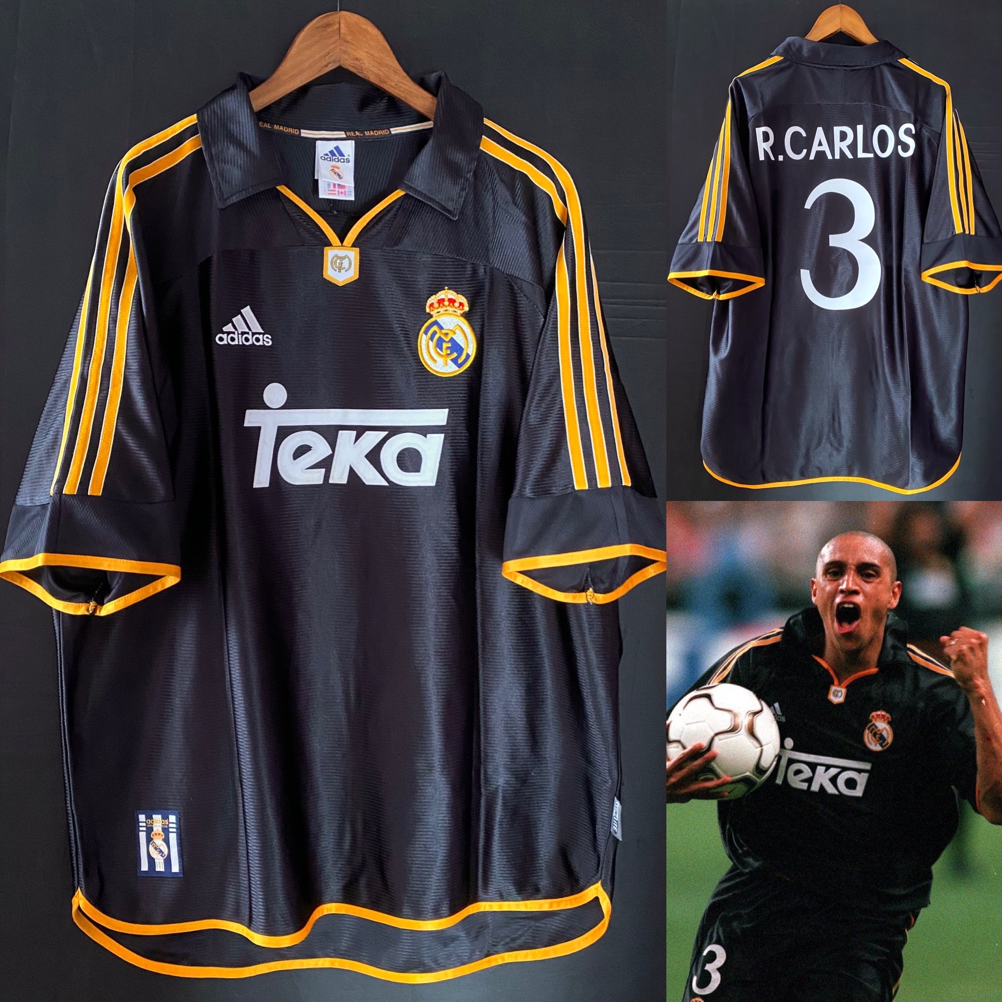 Real Madrid 1998-1999 Adidas Third Shirt #3 R CARLOS
