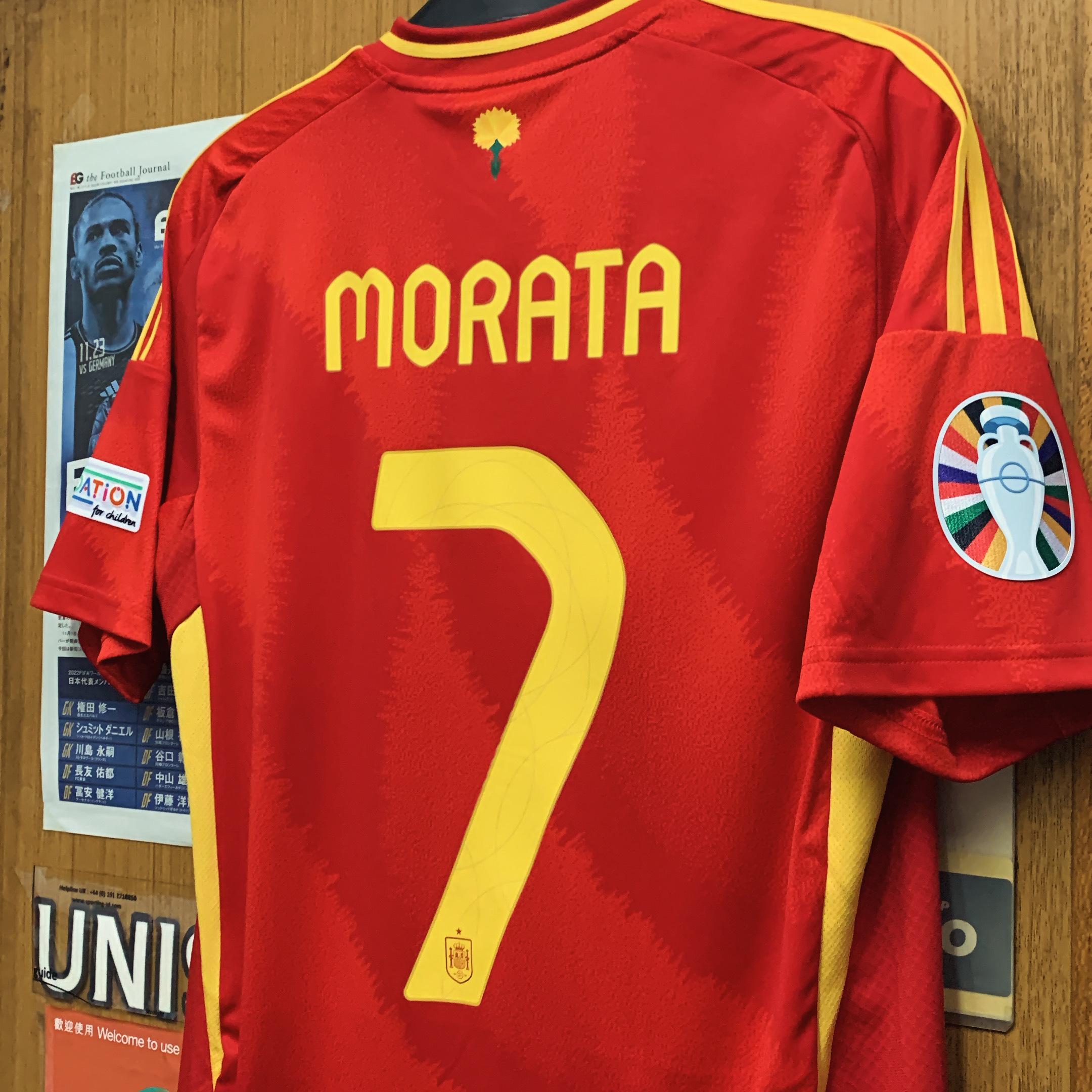 2024 Spain Euro Final Home Shirt with 7 MORATA and EURO Patch