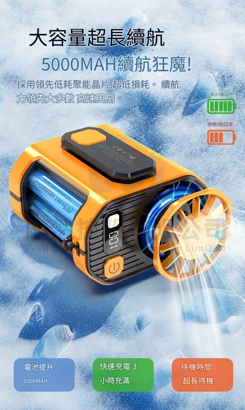 100 Mini fan 100檔隨身夾掛腰風扇