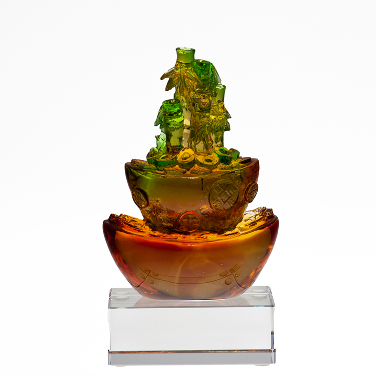 鹿港窯禮品館│居家開運琉璃珍藏-財運節節高│生日禮物、居家開運、開市開業、升遷榮調...禮品