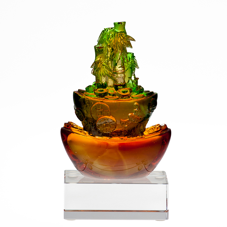 鹿港窯禮品館│居家開運琉璃珍藏-財運節節高│生日禮物、居家開運、開市開業、升遷榮調...禮品