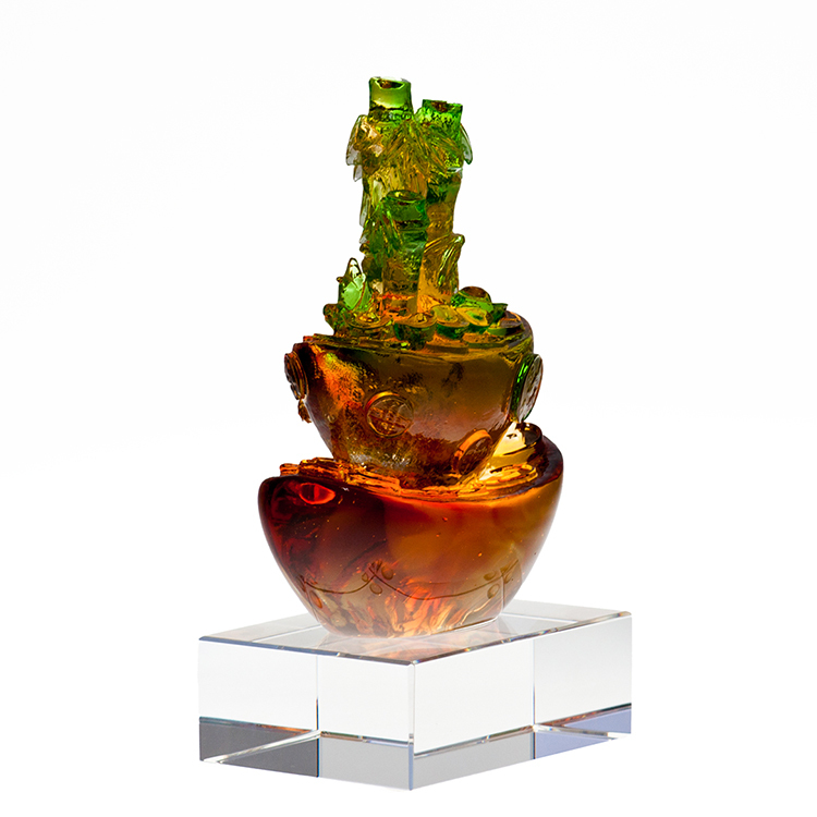 鹿港窯禮品館│居家開運琉璃珍藏-財運節節高│生日禮物、居家開運、開市開業、升遷榮調...禮品