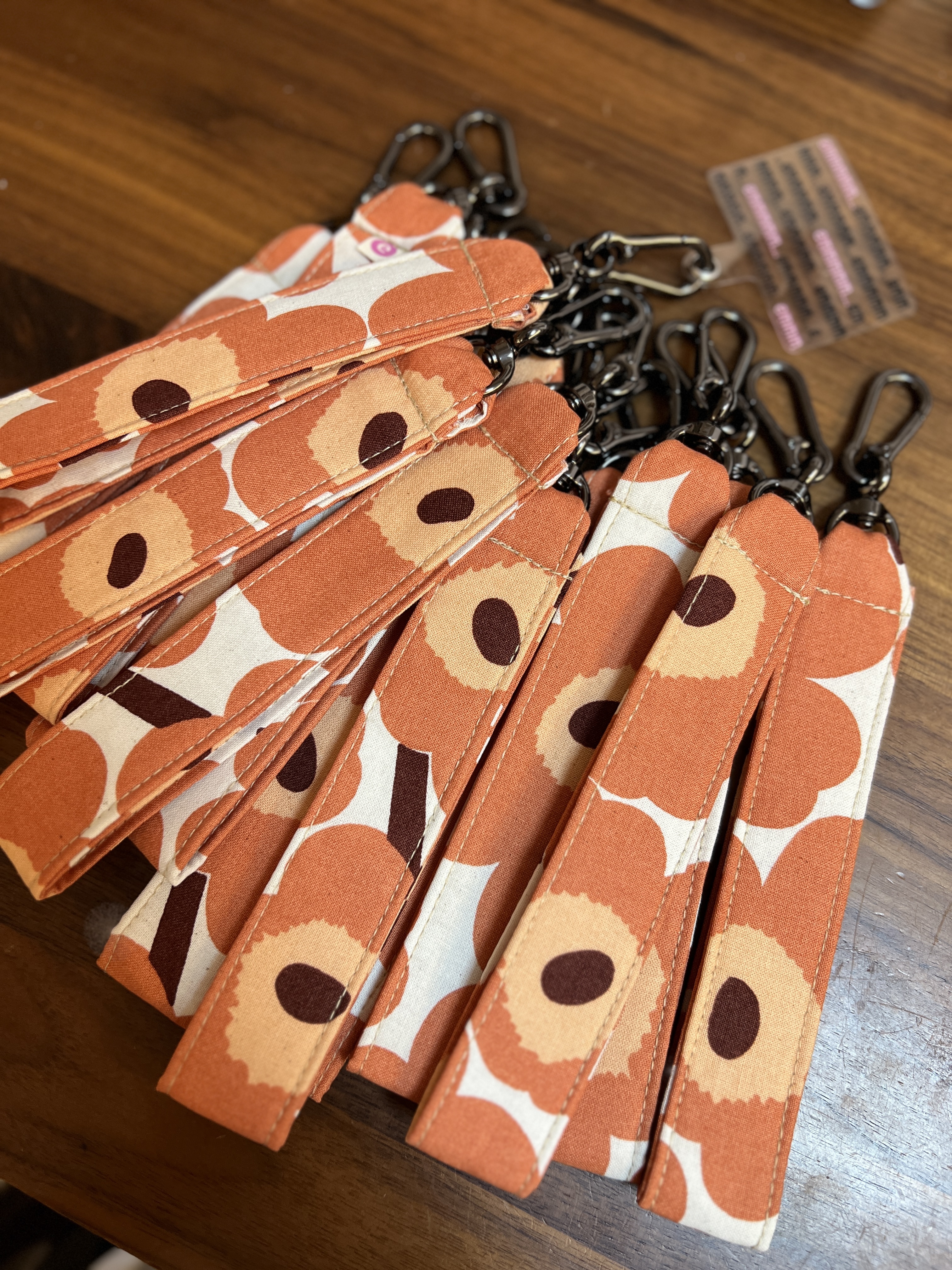 Phone Charm 手機手帶 | Marimekko cotton fabric | orange unikko