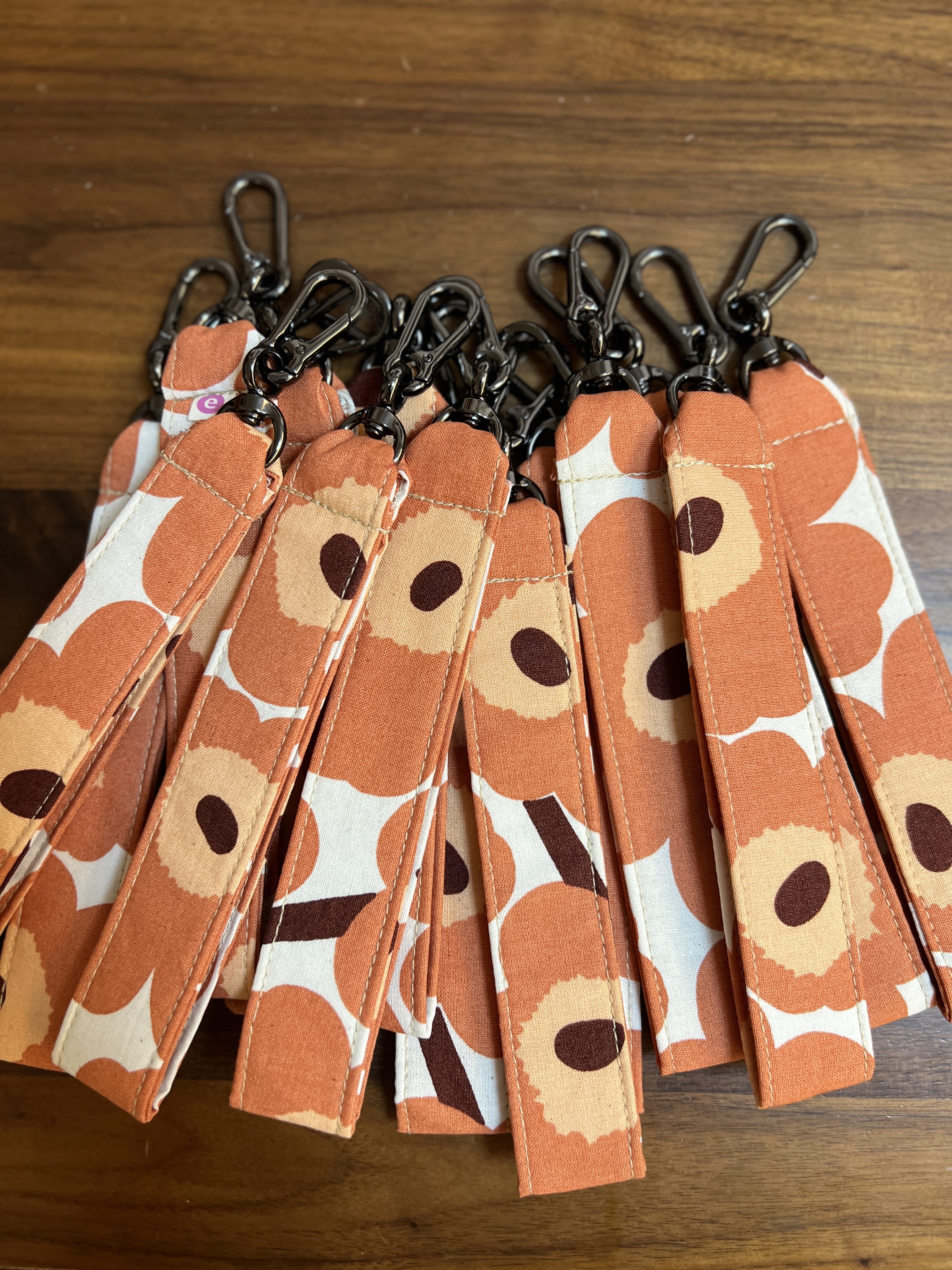 Phone Charm 手機手帶 | Marimekko cotton fabric | orange unikko