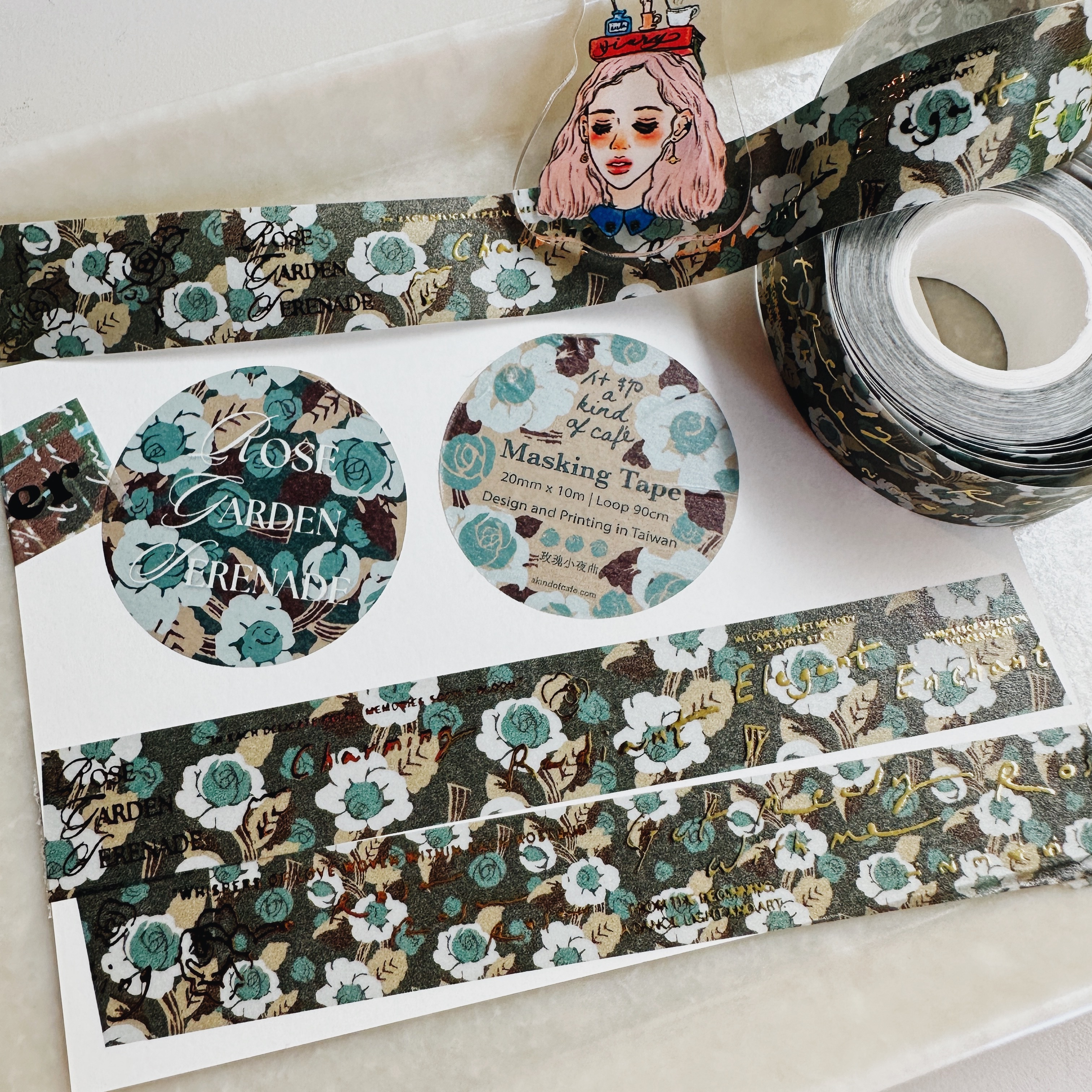 玫瑰小夜曲 燙金和紙膠帶｜什物 A KIND OF CAFE