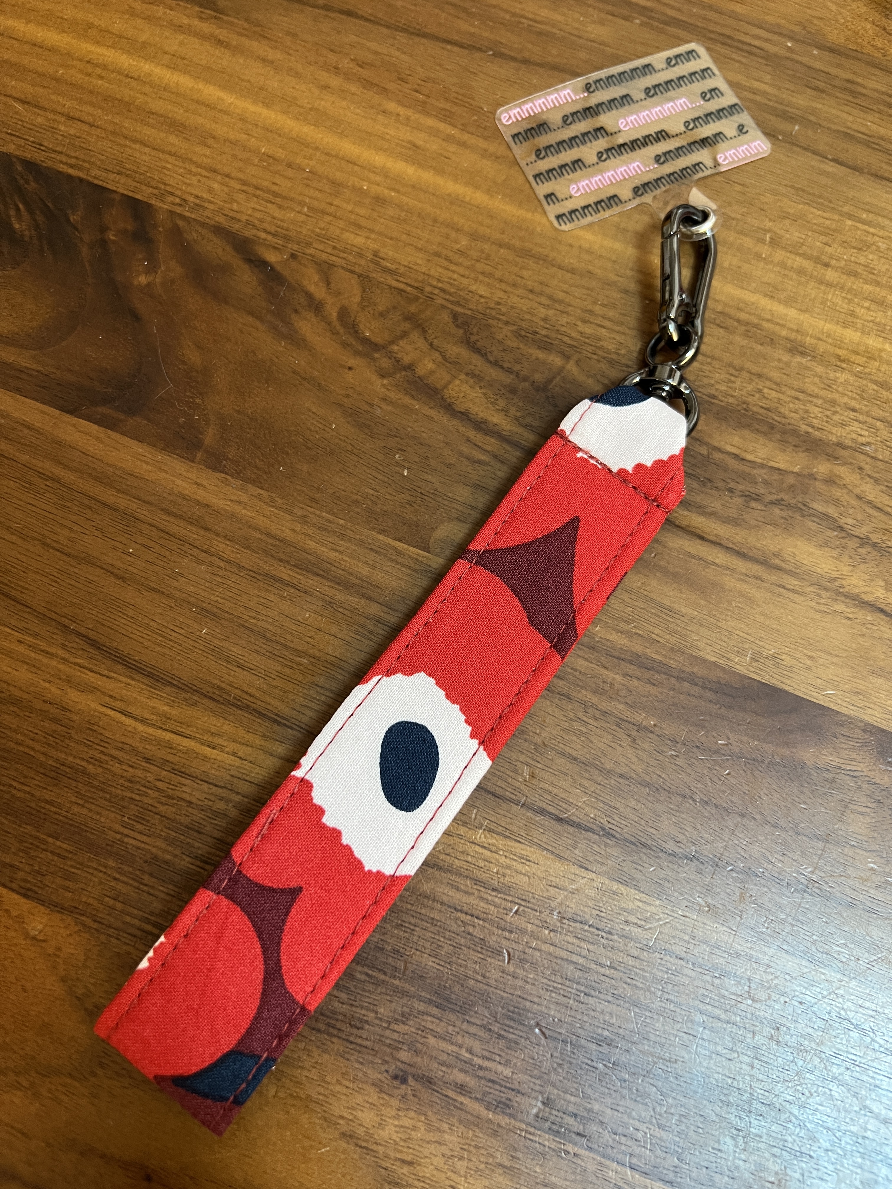 Phone Charm 手機手帶 | Marimekko cotton fabric | 2021 red navy 細花