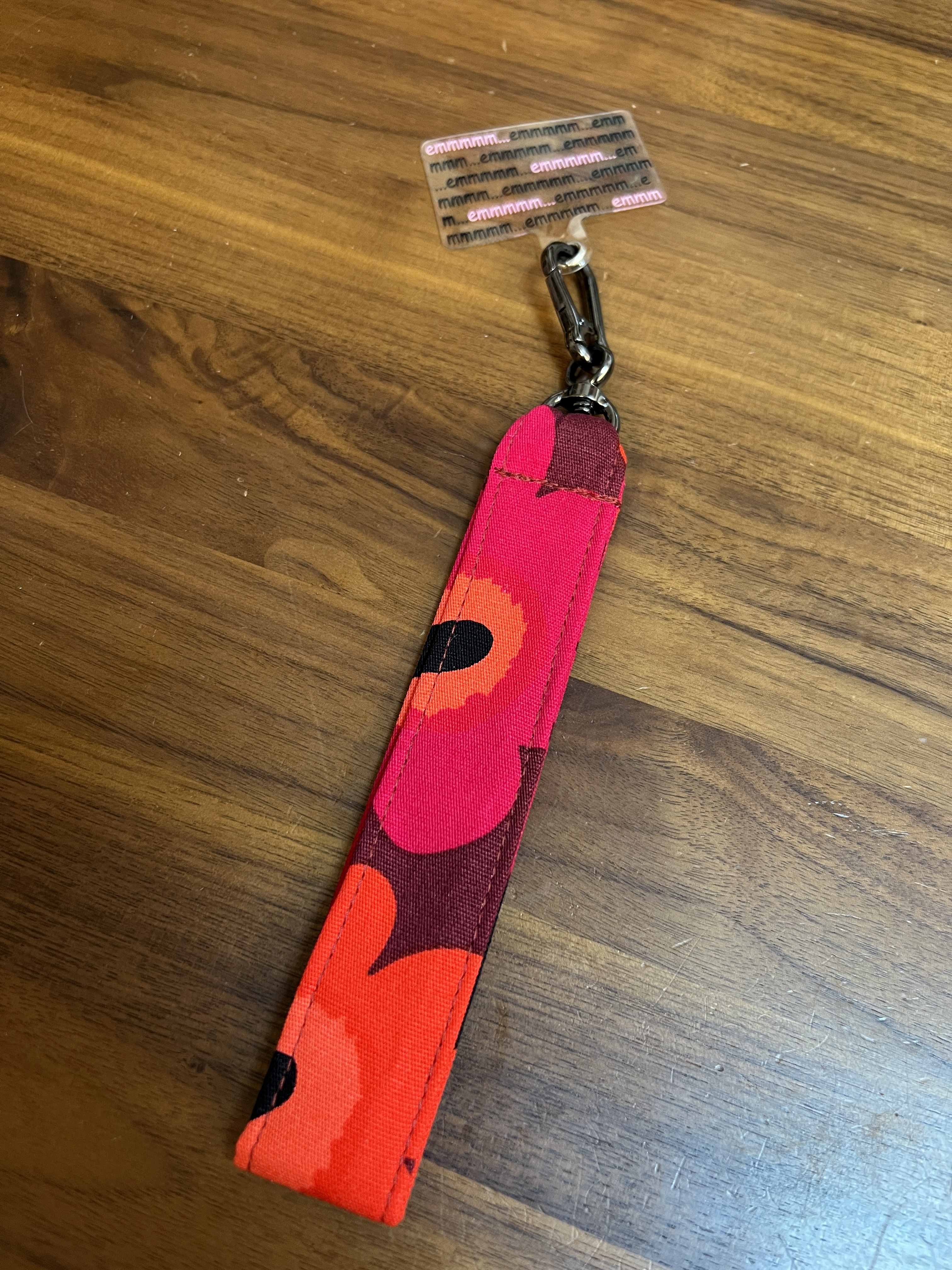 Phone Charm 手機手帶 | Marimekko canvas fabric | limited cherry red x orange red 細花