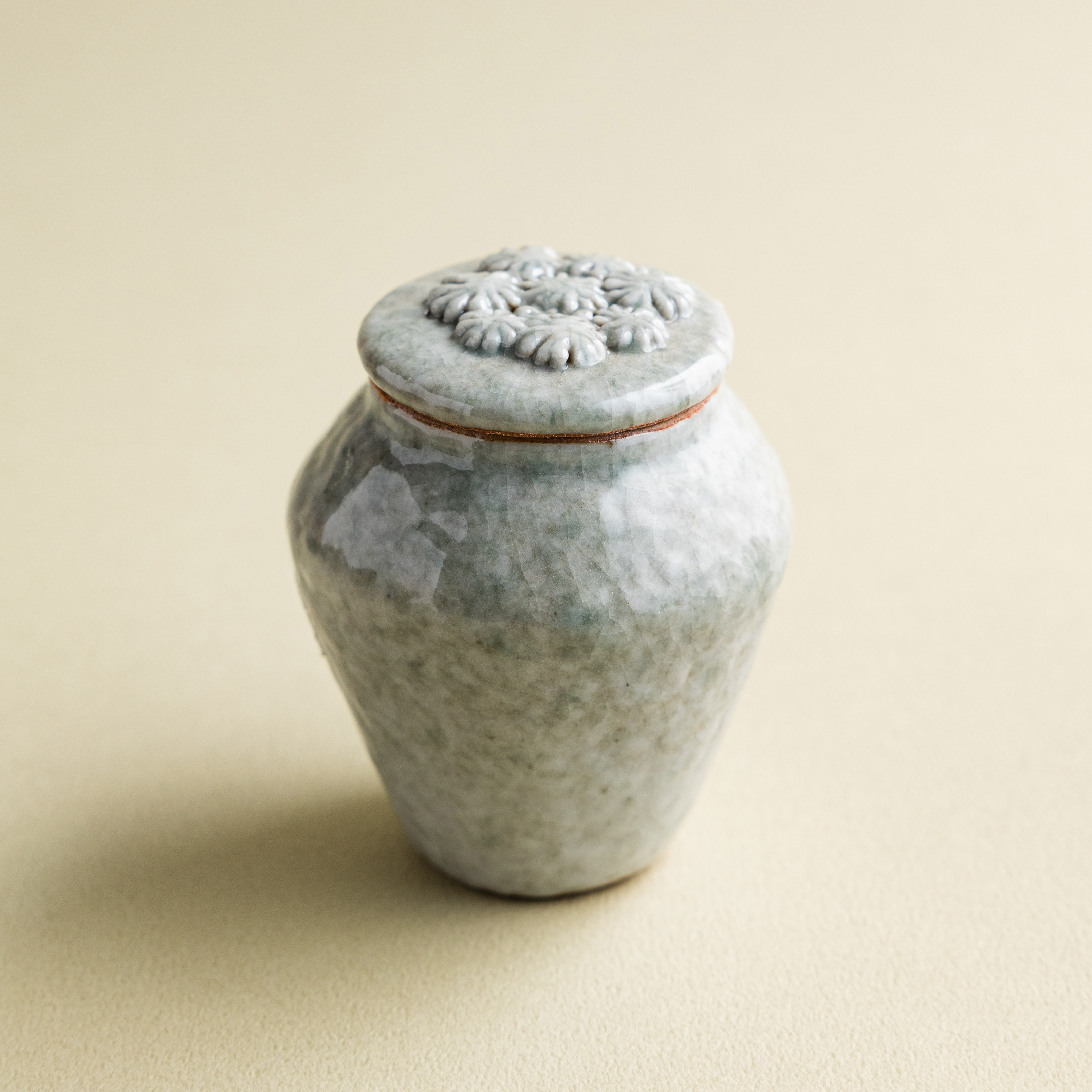 【寶來陶】印紋花漾手捏茶入