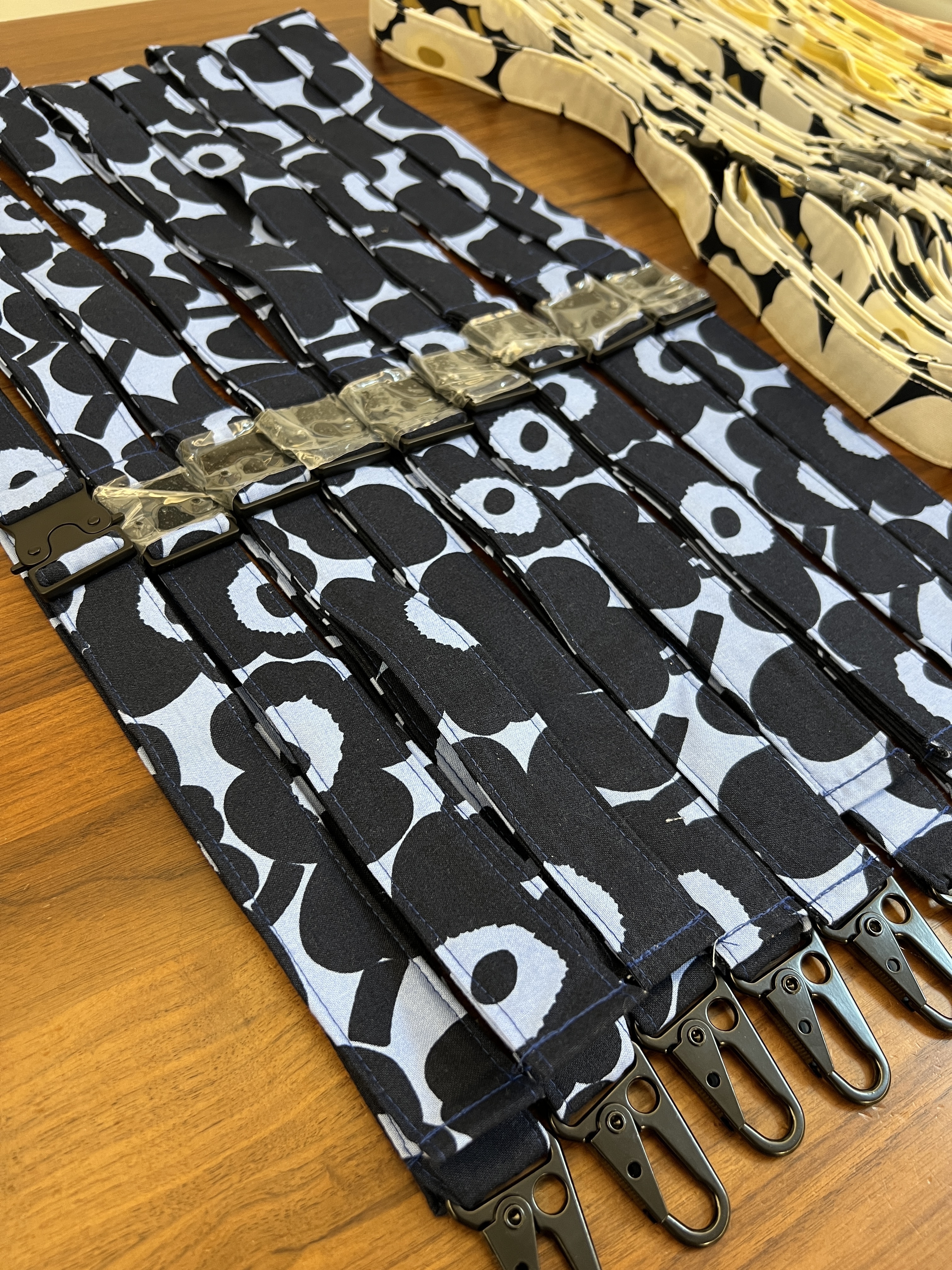 Cross Body Phone Charm 手機揹帶 | Marimekko cotton fabric | navy x blue