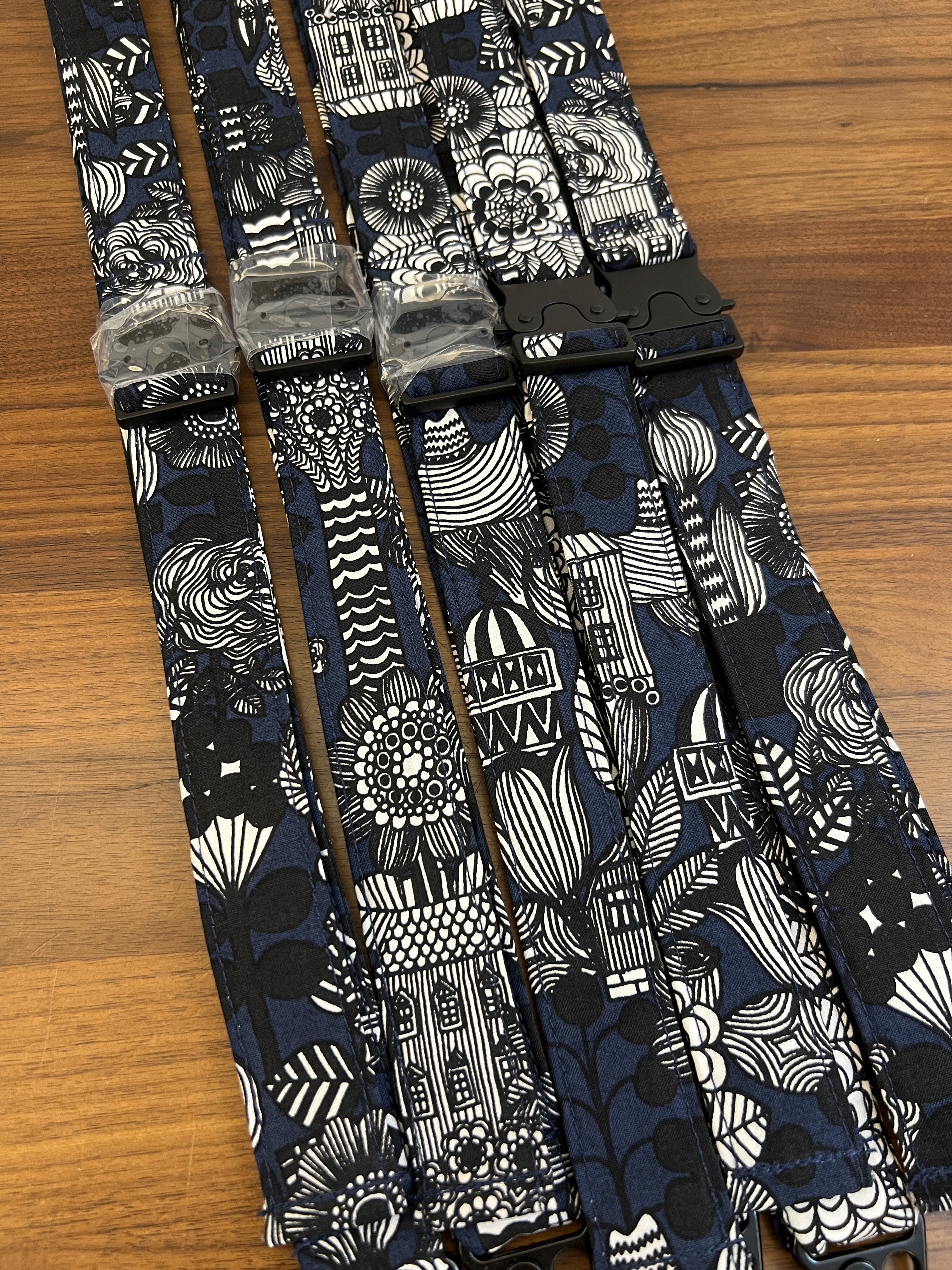 Cross Body Phone Charm 手機揹帶 | Marimekko rare fabric | dark blue garden