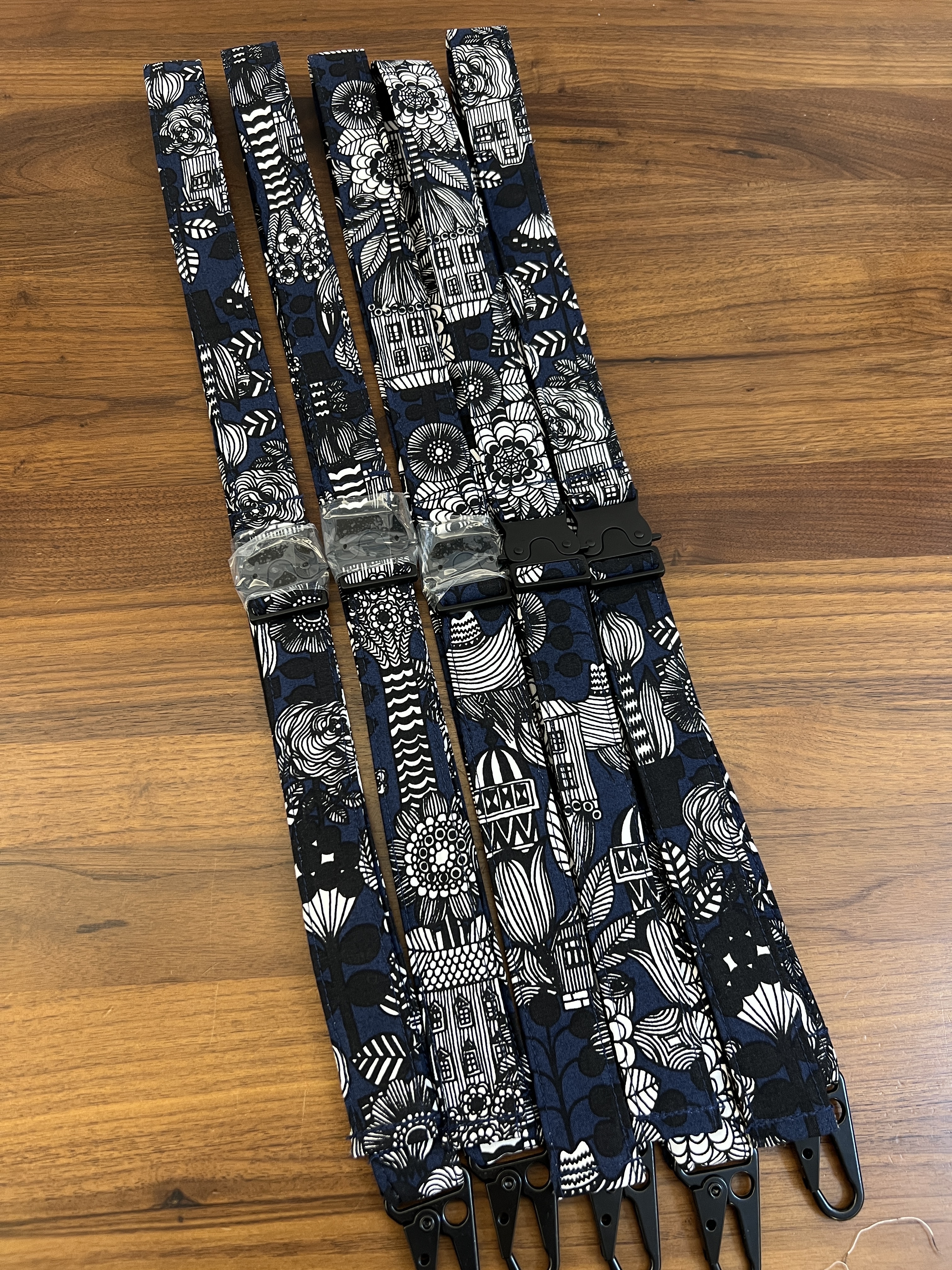 Cross Body Phone Charm 手機揹帶 | Marimekko rare fabric | dark blue garden