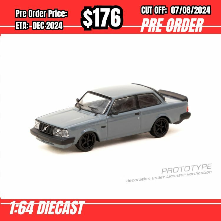 PO-$176 * Tarmac * 1:64 Volvo 242 Custom Grey [OD26/07]
