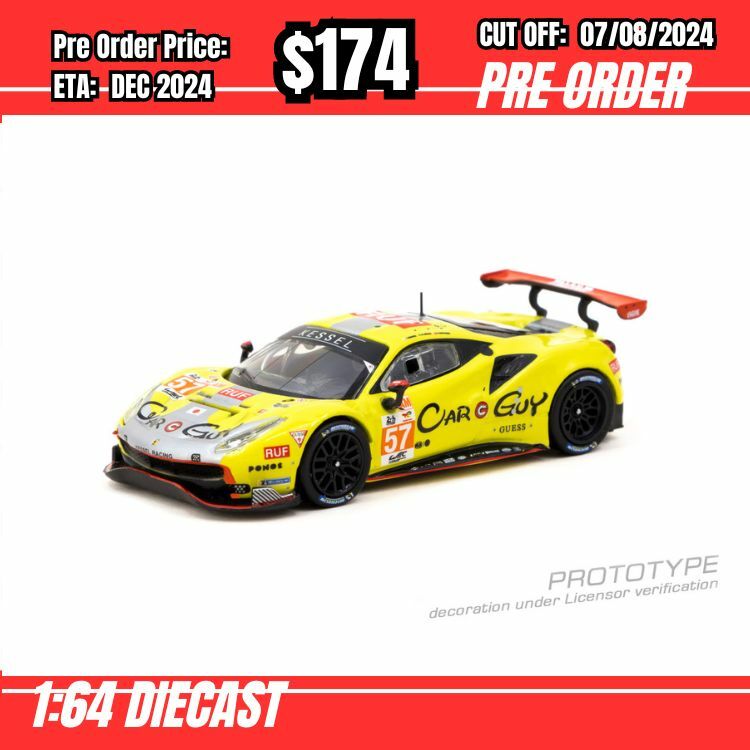 PO-$174 * Tarmac * 1:64 Ferrari 488 GTE 24h of Le Mans 2023 S. Huffaker / T. Kimura / D. Serra [OD26/07]