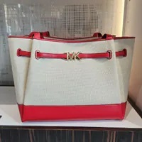 [S] MICHAEL KORS 35T4G6RT3C REED LG BELTED TOTE,BRIGHT RED, 196237920751 (SMK984)