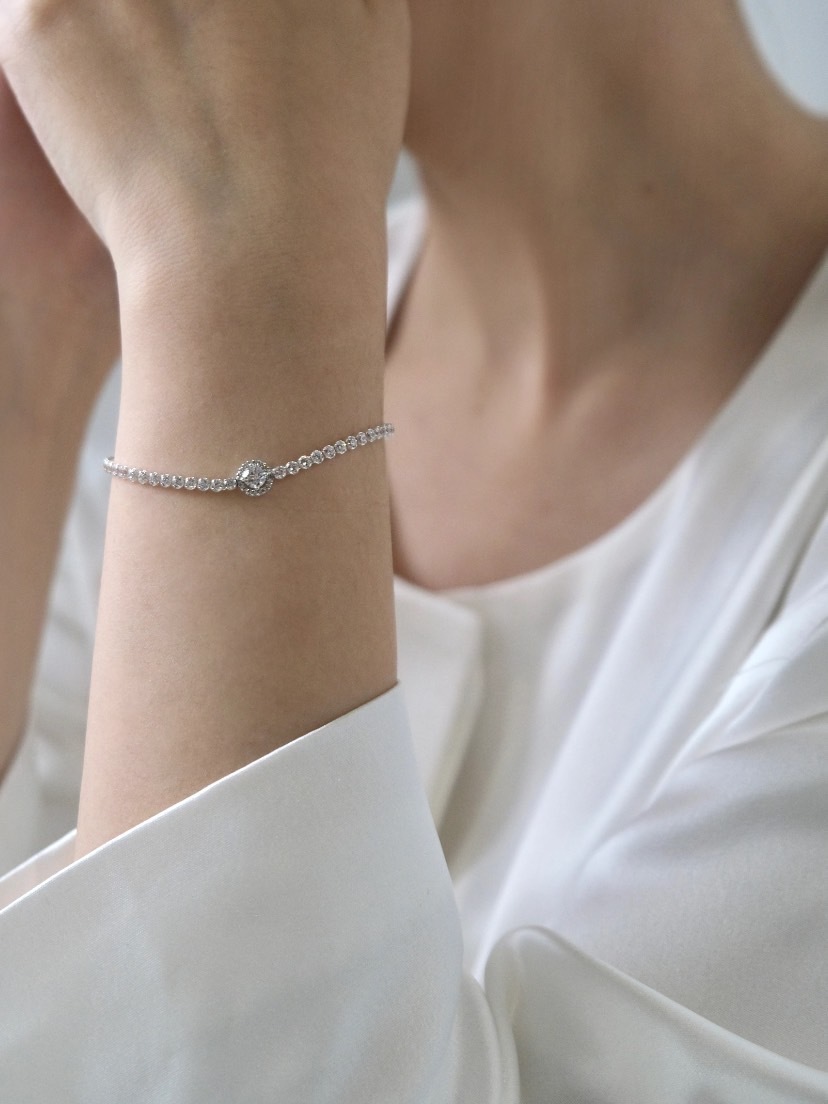 PANDORA 潘朵拉 璀璨光環寶石 925純銀 手鏈