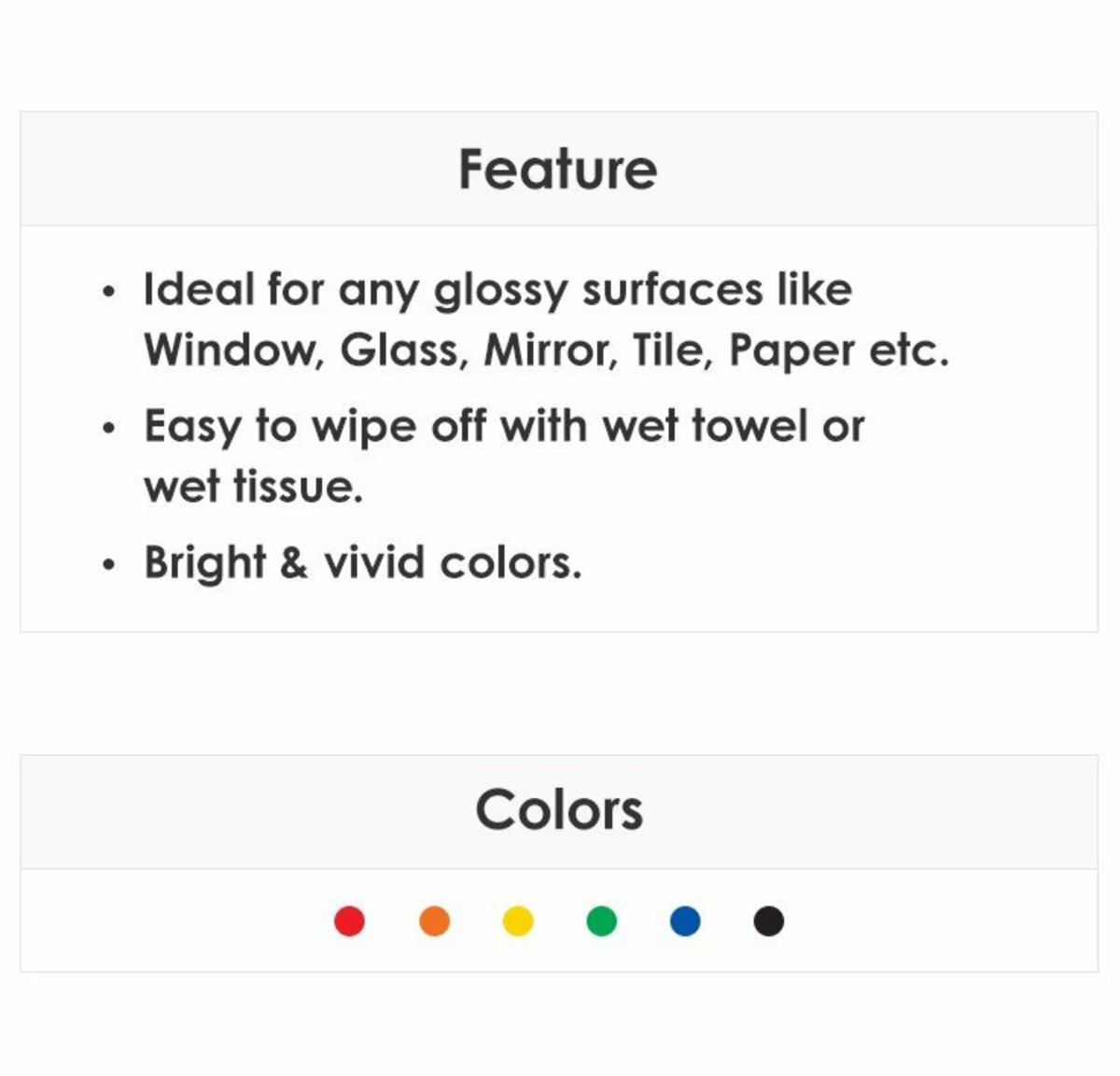 AMOS - 韓國 AMOS Colorix® 多功能水溶性玻璃彩蠟筆, 6色套裝 #GF6PC《香港行貨》- 1 套