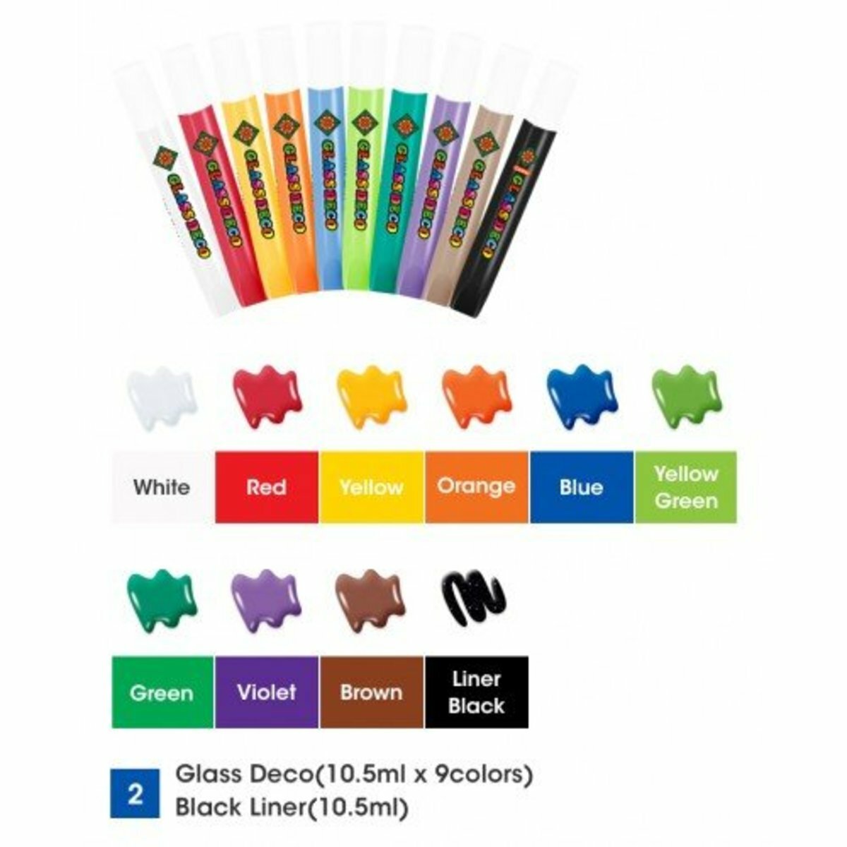 AMOS - 韓國 AMOS 繪畫玻璃彩, 可愛寵物 10.5毫升 x 10色盒裝 #GD10P10《香港行貨》- 1 套