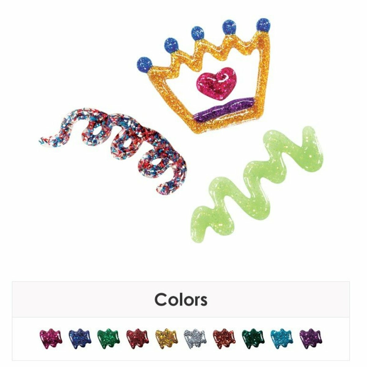AMOS - 韓國 AMOS 閃亮金粉膠水, 10色套裝 #GCL10B10《香港行貨》- 1 套