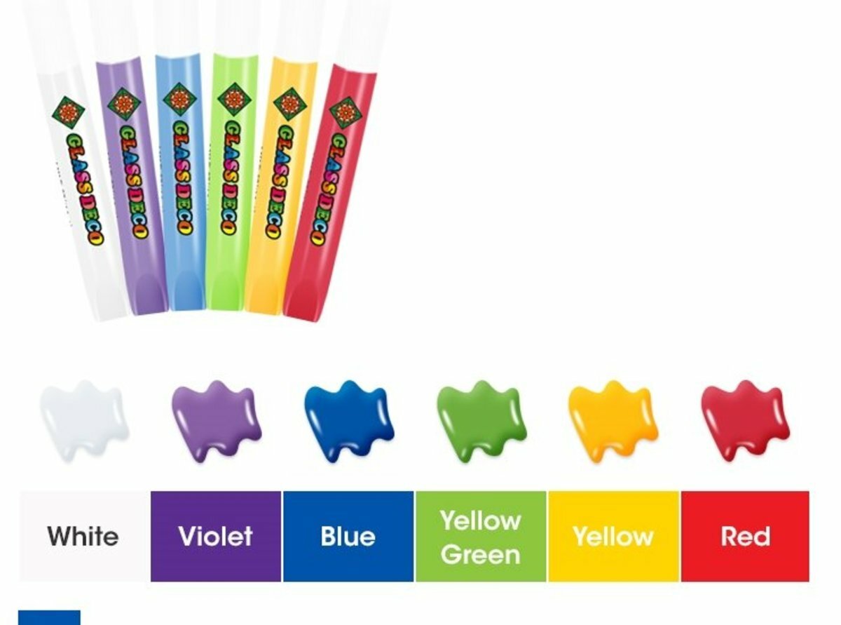 AMOS - 韓國 AMOS 繪畫玻璃彩連掛飾膠牌, 動物+恐龍+熱帶魚 10.5毫升 x 6色 (大盒套裝) #SD10P6-SC《香港行貨》- 1 套