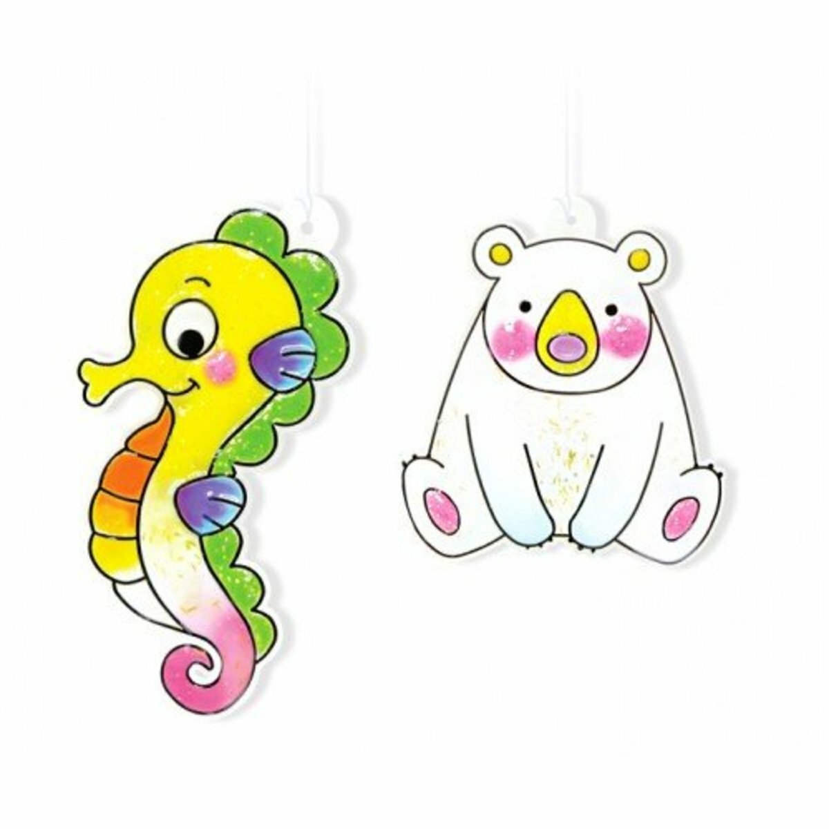 AMOS - 韓國 AMOS 繪畫玻璃彩連掛飾膠牌, 動物 10.5毫升 x 6色(小盒裝) #SD10P6-A《香港行貨》- 1 套