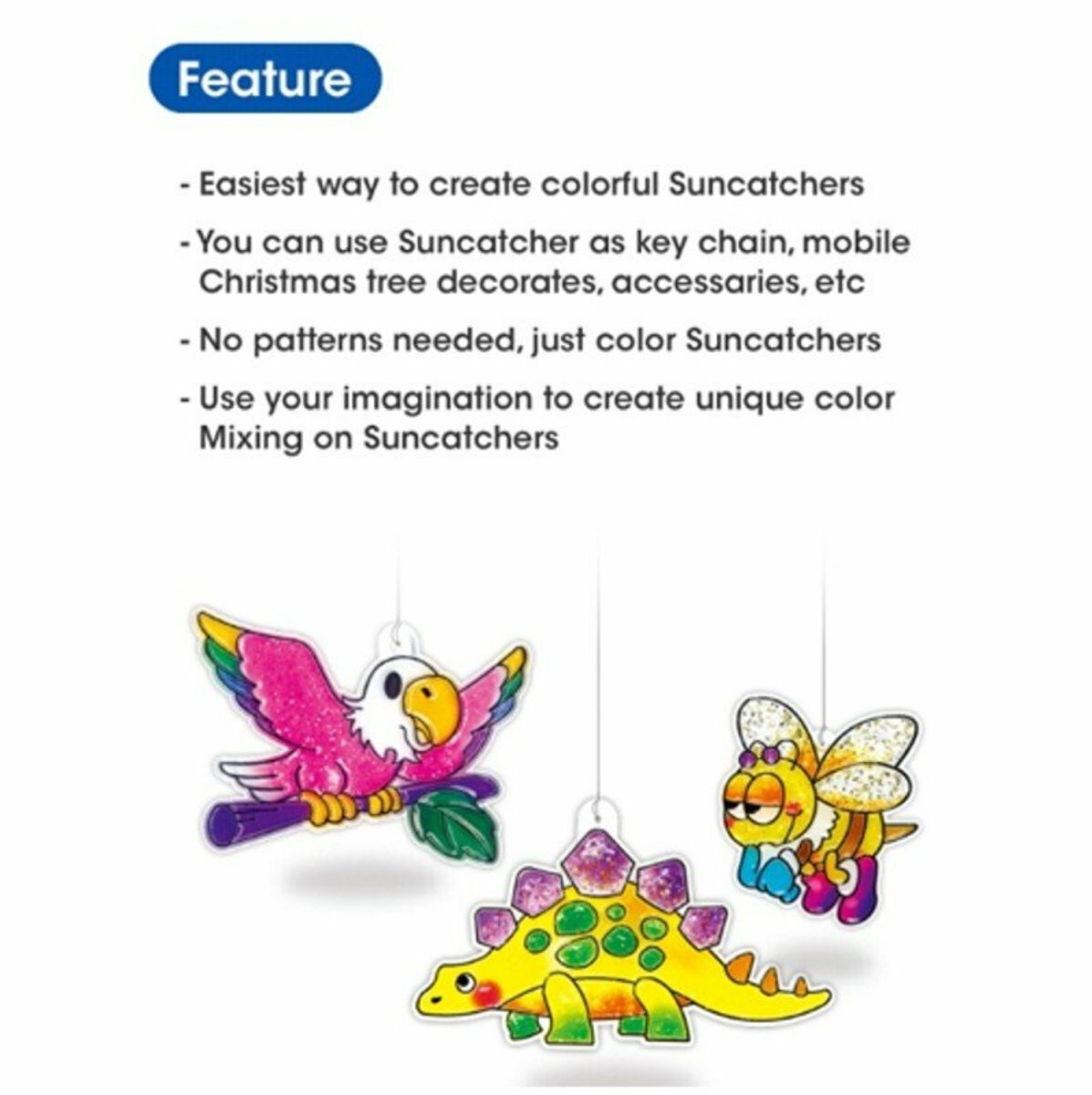 AMOS - 韓國 AMOS 繪畫玻璃彩連掛飾膠牌, 小小世界 10.5毫升 x 6色 (大盒套裝) #SD10P6-SA《香港行貨》-1 套