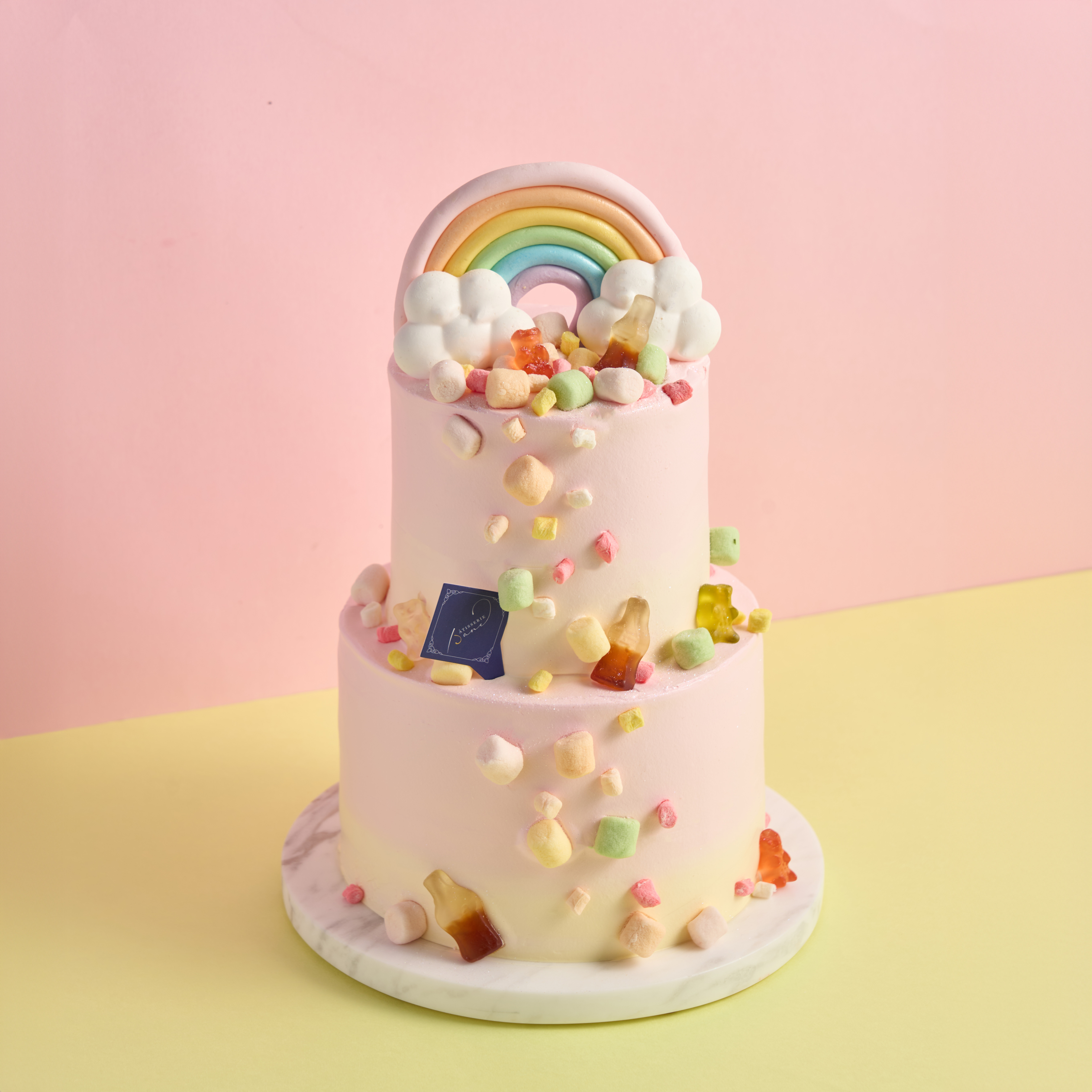Rainbow Piñata 2 Tier Cake [Pink]