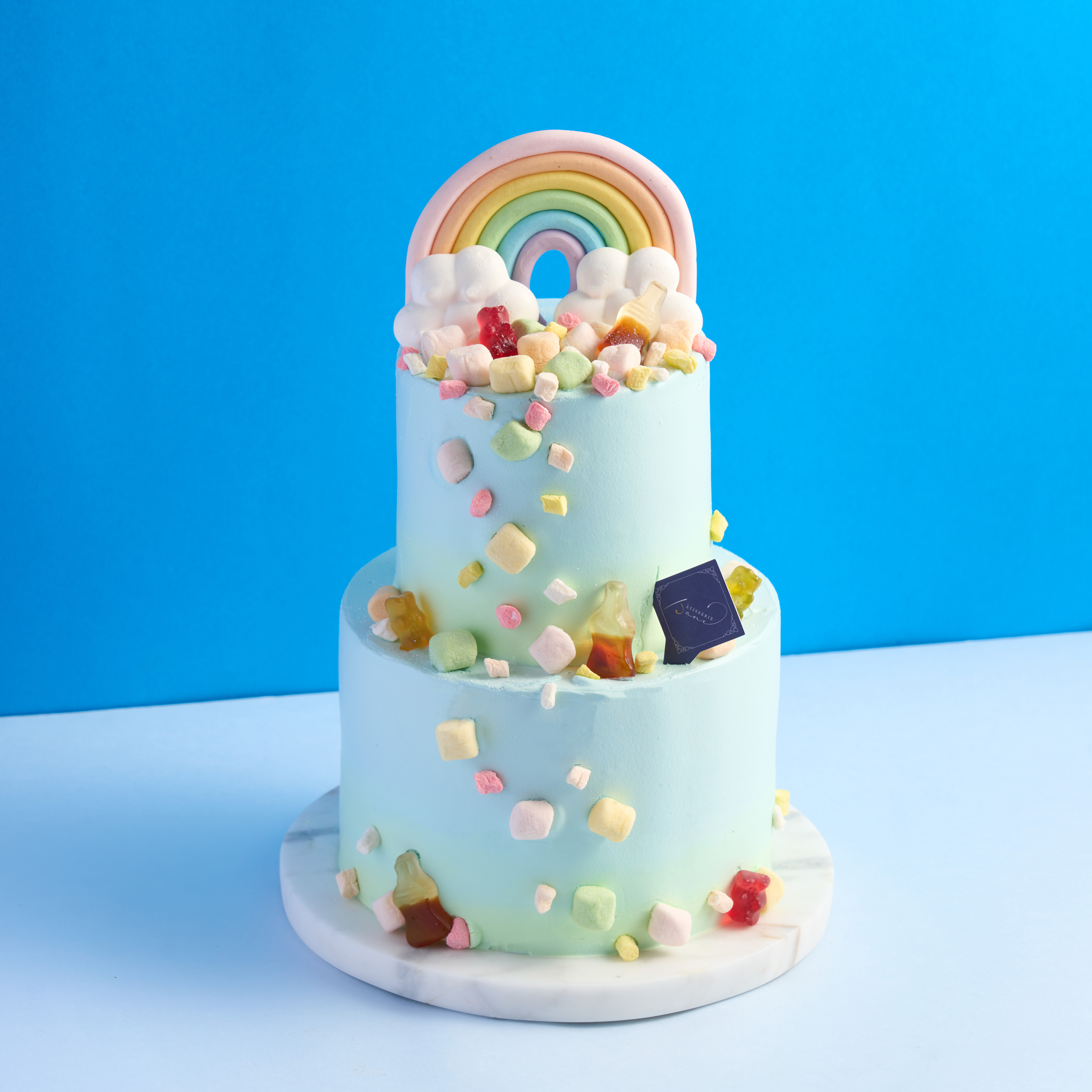 Rainbow 2 Tier Cake [Blue]